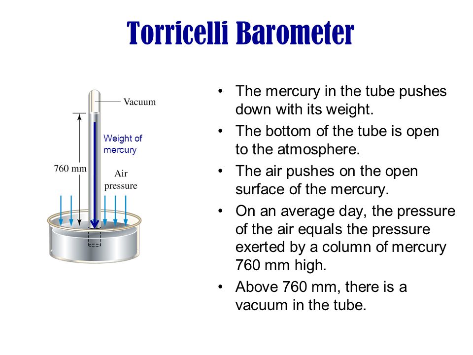 Torricelli barometer clearance